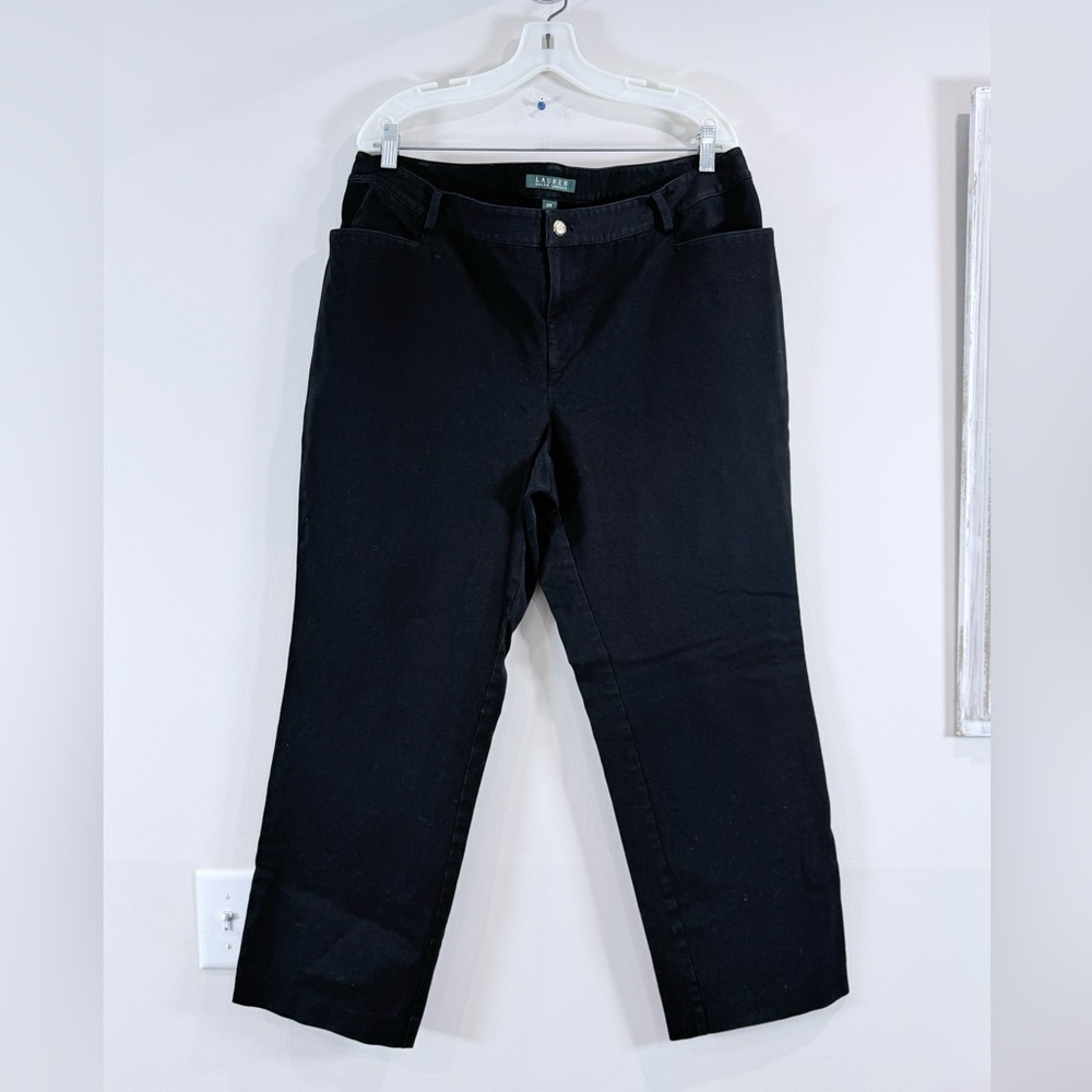 🔥Ralph Lauren Women’s Black Straight-Leg Jeans Size 18W EC🔥
